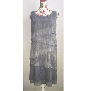 ⚪️⚫️Silver Tiered Shimmered Dress
